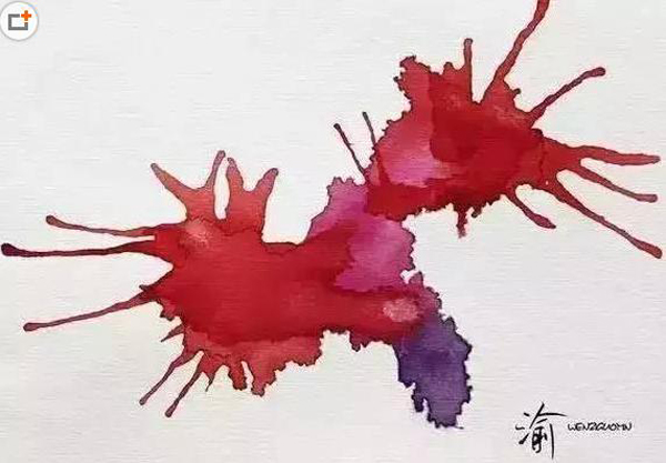 Chinese brush painting，Map，city，sea area，plateau，