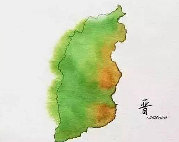 水墨画，地图，城市，海域，高原，