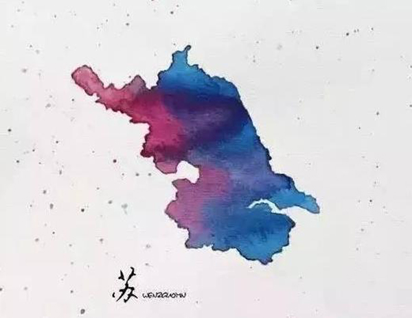 Chinese brush painting，Map，city，sea area，plateau，