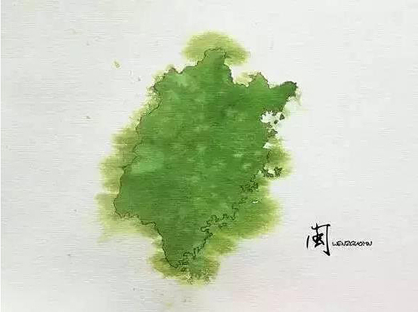 Chinese brush painting，Map，city，sea area，plateau，