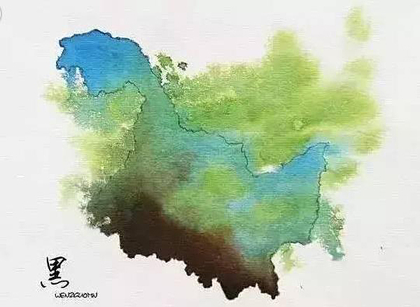 Chinese brush painting，Map，city，sea area，plateau，