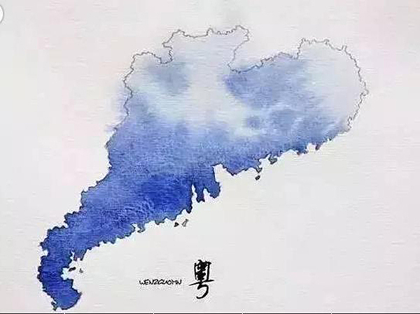 Chinese brush painting，Map，city，sea area，plateau，