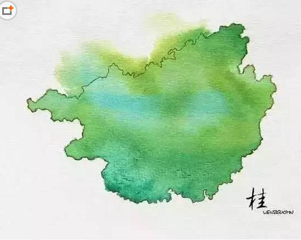 Chinese brush painting，Map，city，sea area，plateau，