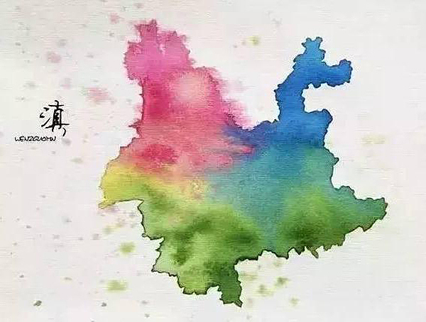 水墨画，地图，城市，海域，高原，