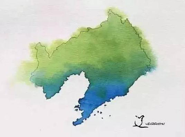 Chinese brush painting，Map，city，sea area，plateau，