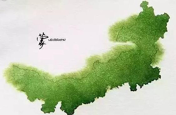 Chinese brush painting，Map，city，sea area，plateau，