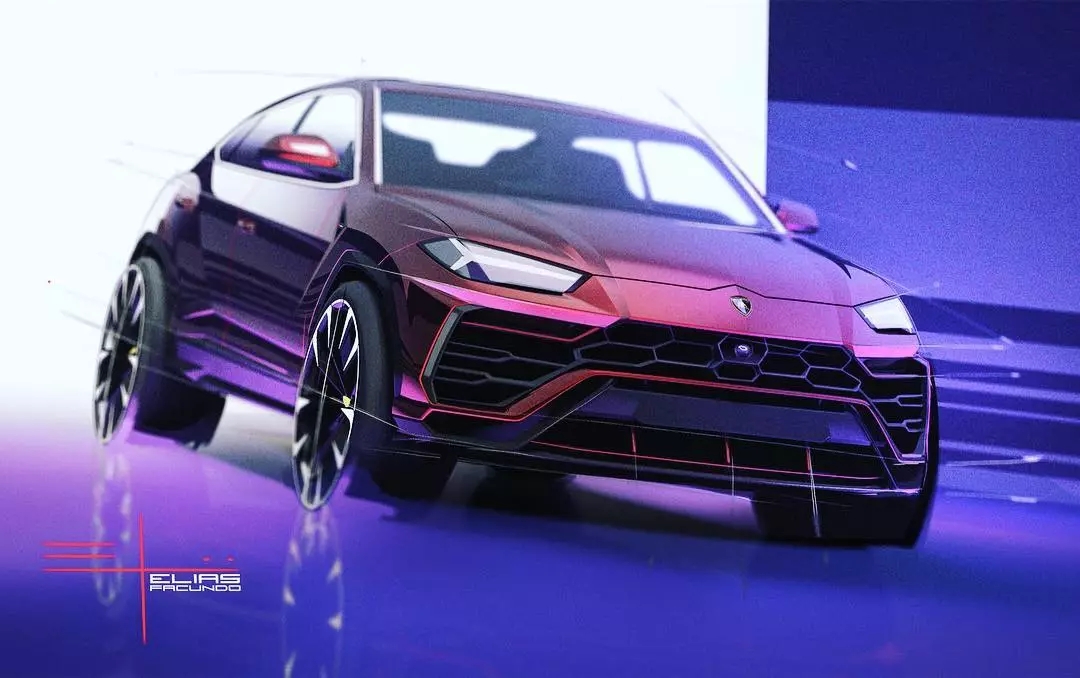 Board drawing, Lamborghini, sports car, hand drawing，