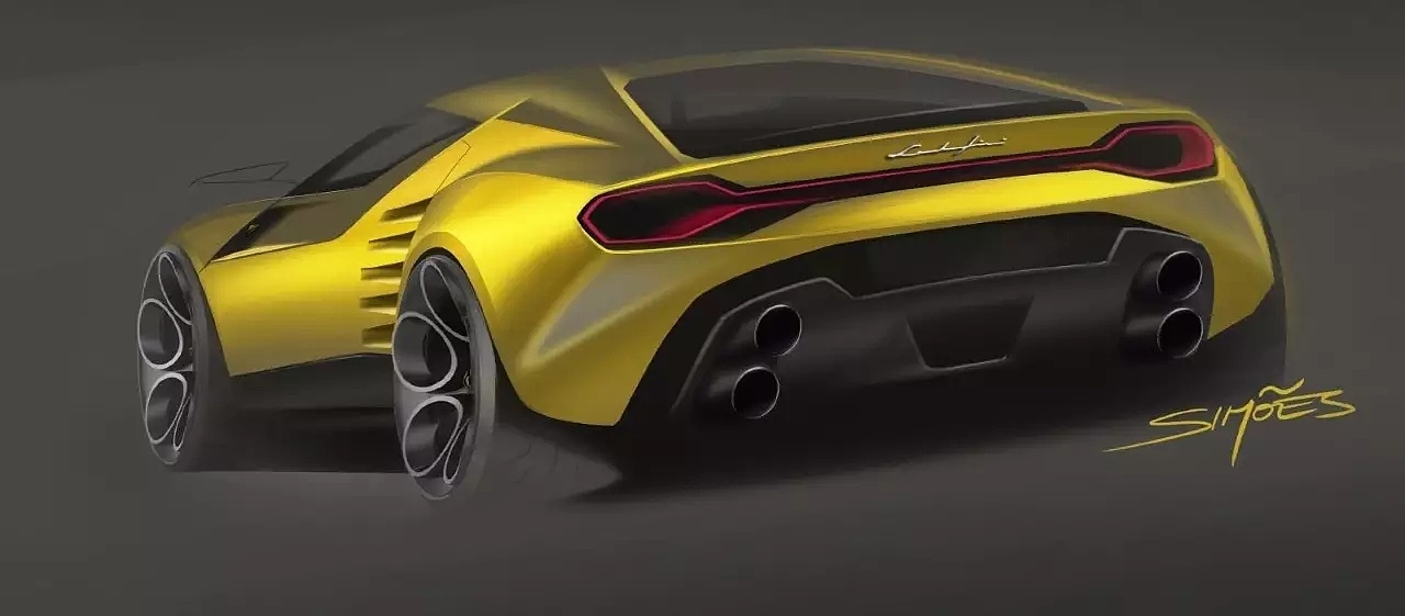 Board drawing, Lamborghini, sports car, hand drawing，