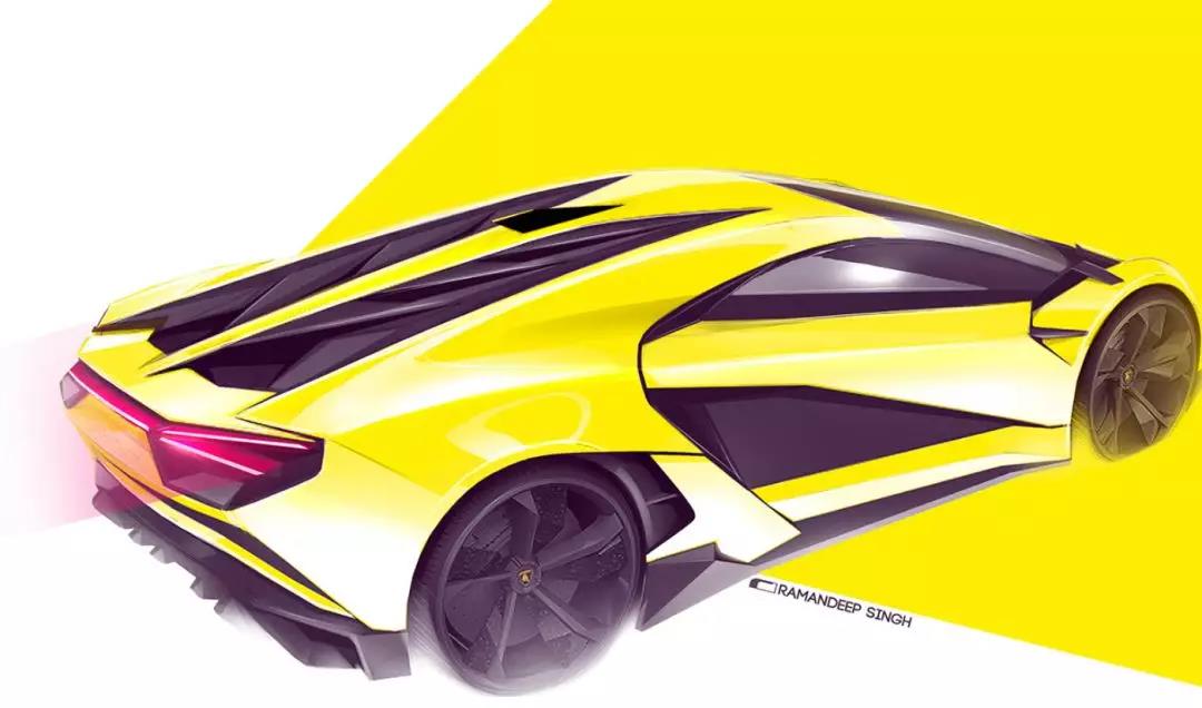 Board drawing, Lamborghini, sports car, hand drawing，