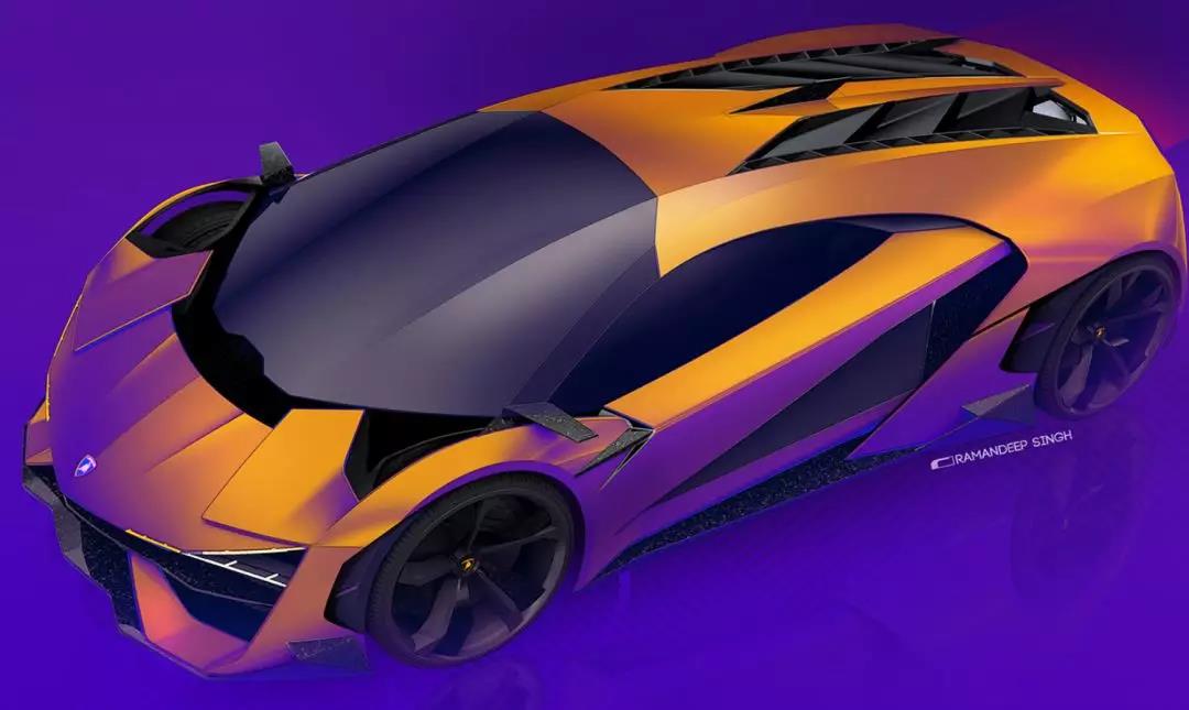 Board drawing, Lamborghini, sports car, hand drawing，