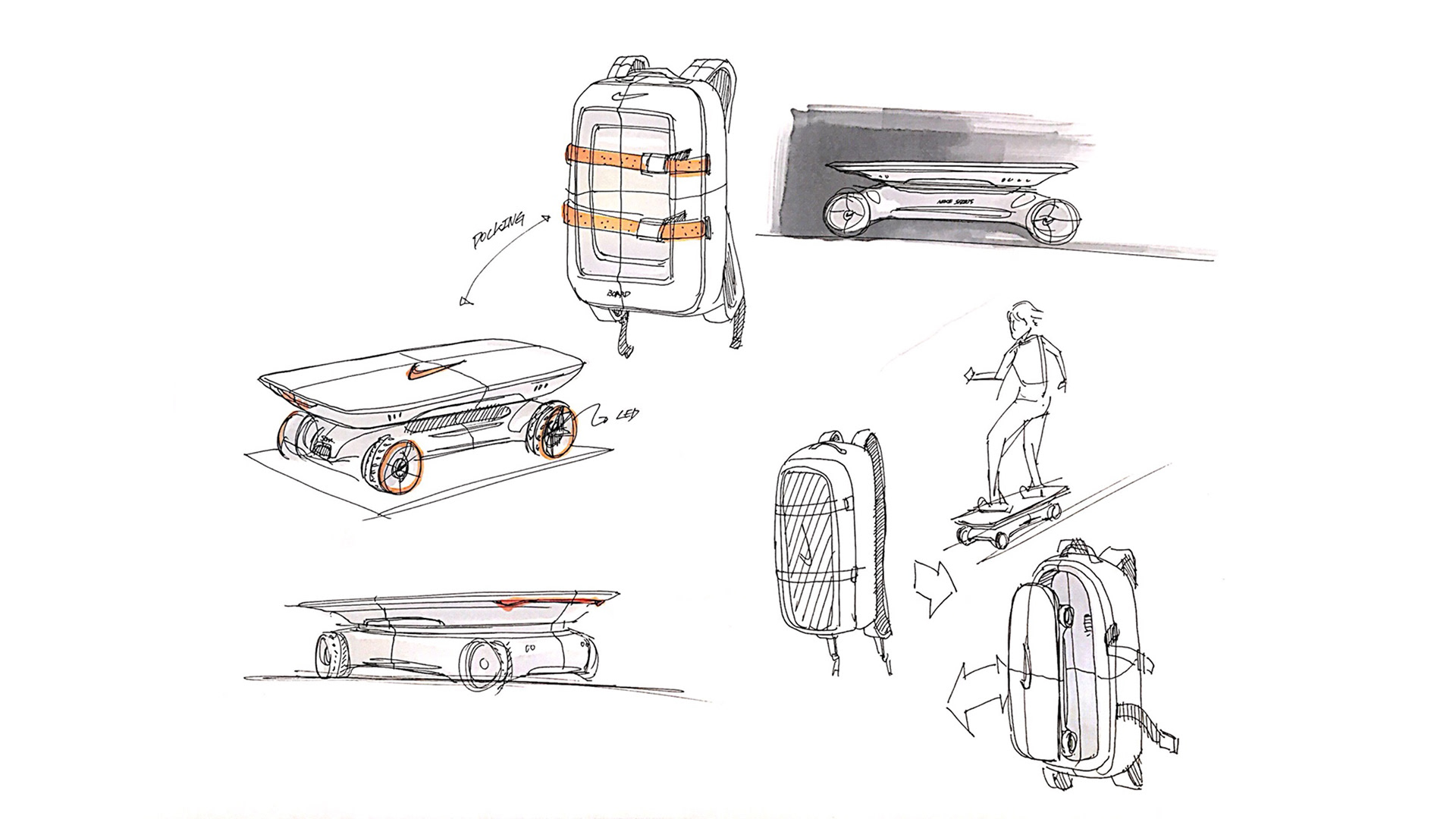 Skate，Personal mobile device，Nike electric cruiser board，industrial design，Nike，