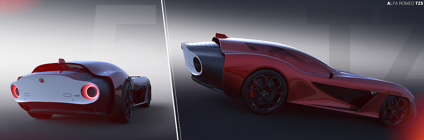 手绘，汽车设计，Alfa Romeo TZ5，