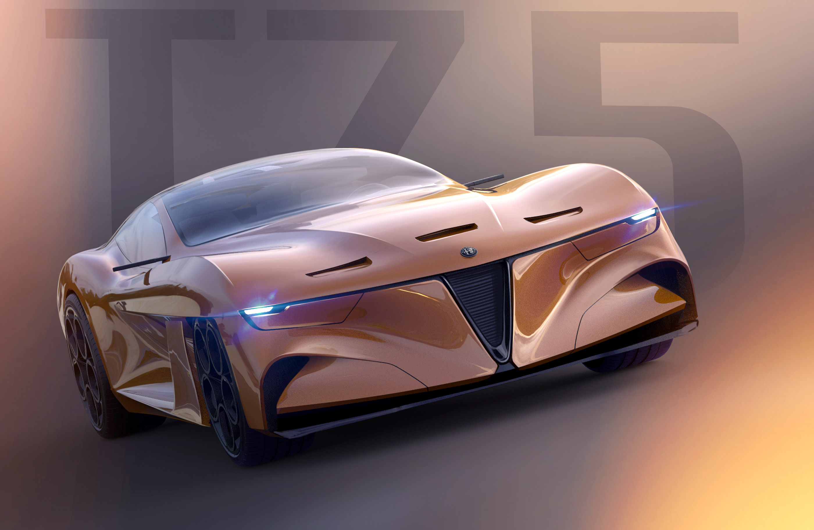 Hand drawn，Automobile design，Alfa Romeo TZ5，