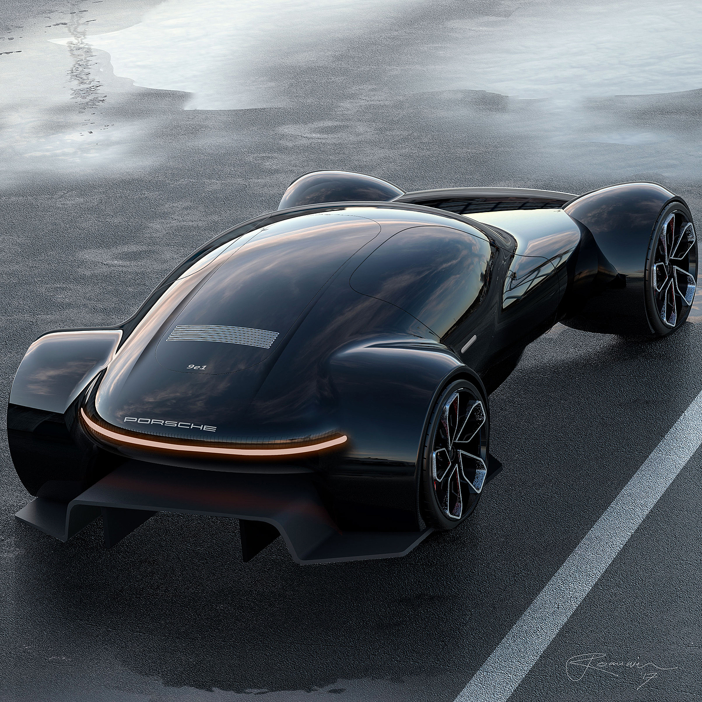 Porsche 9e1，Automobile design，conceptual design，