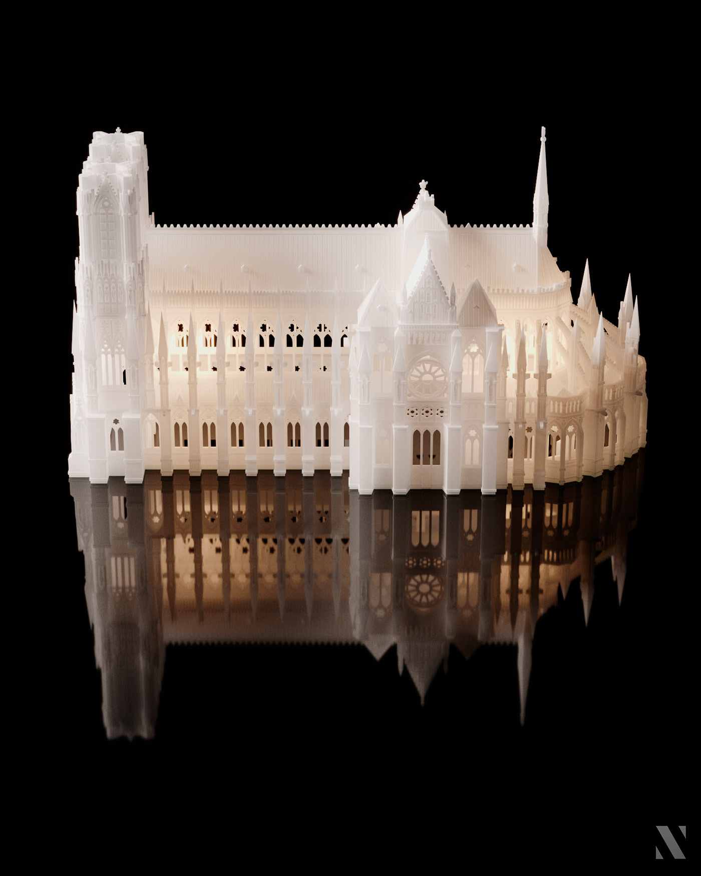 Mini Notre Dame，3D rendering，Architectural model，