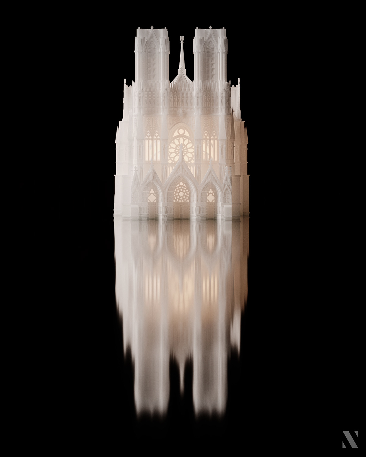 Mini Notre Dame，3D rendering，Architectural model，