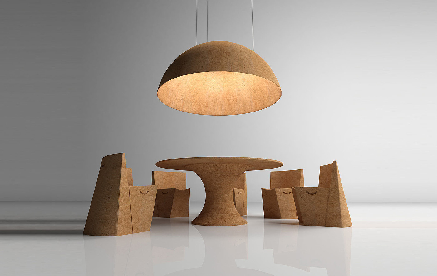 cork，furniture，Table，chair，floodlight，