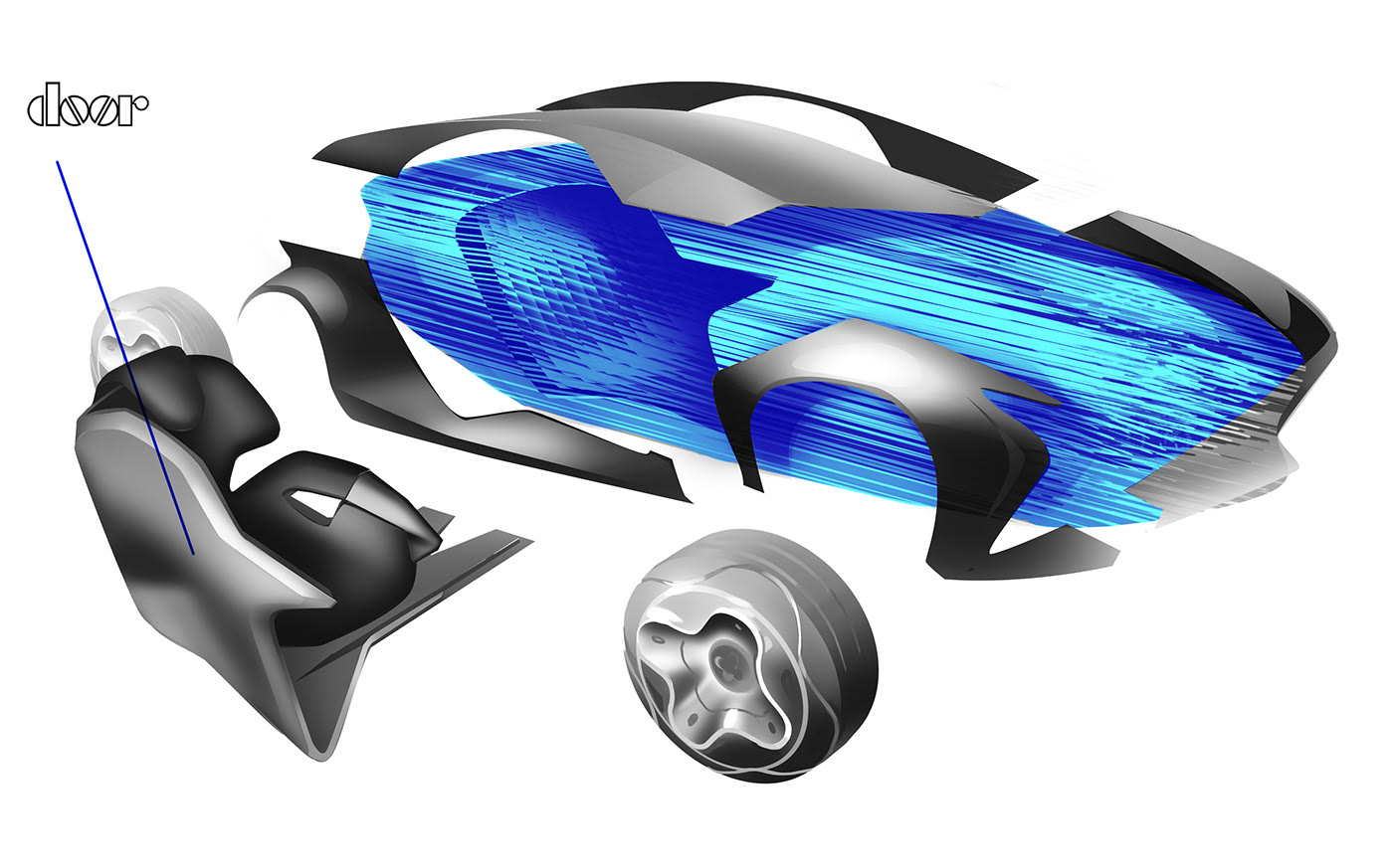 Concept car，deconstruction，Sports car，