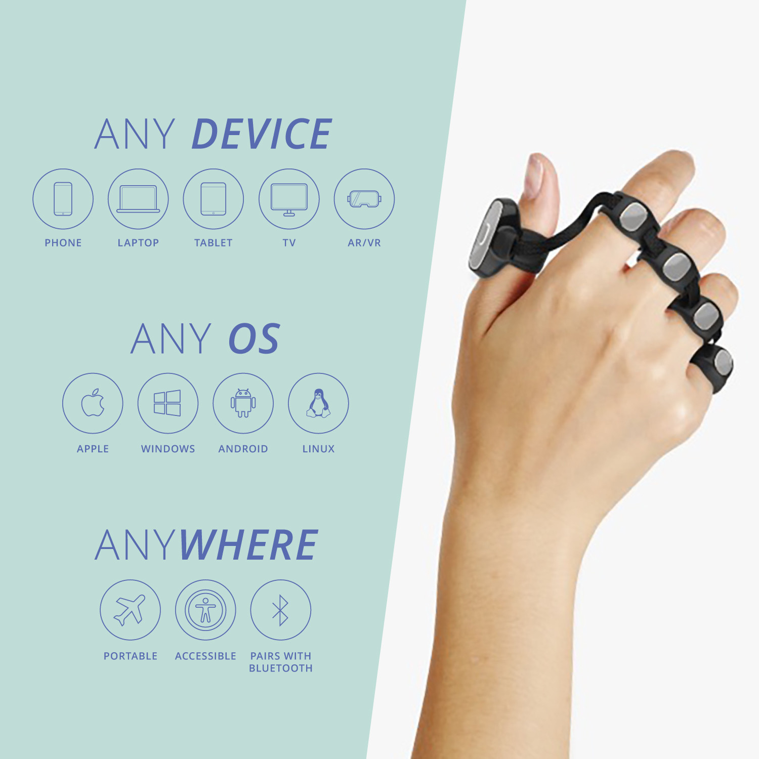 2019 red dot product design award，Honourable mention，Tap，keyboard，Mouse，