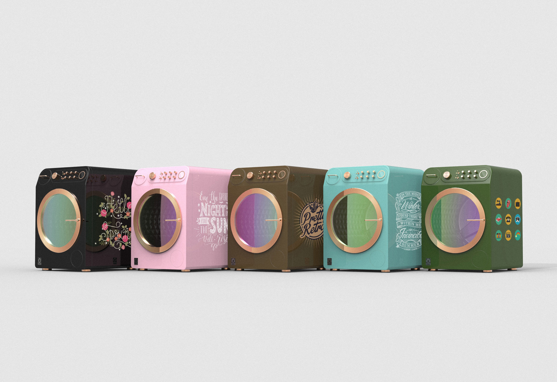 Pink，Washing machine，Lovely drum，