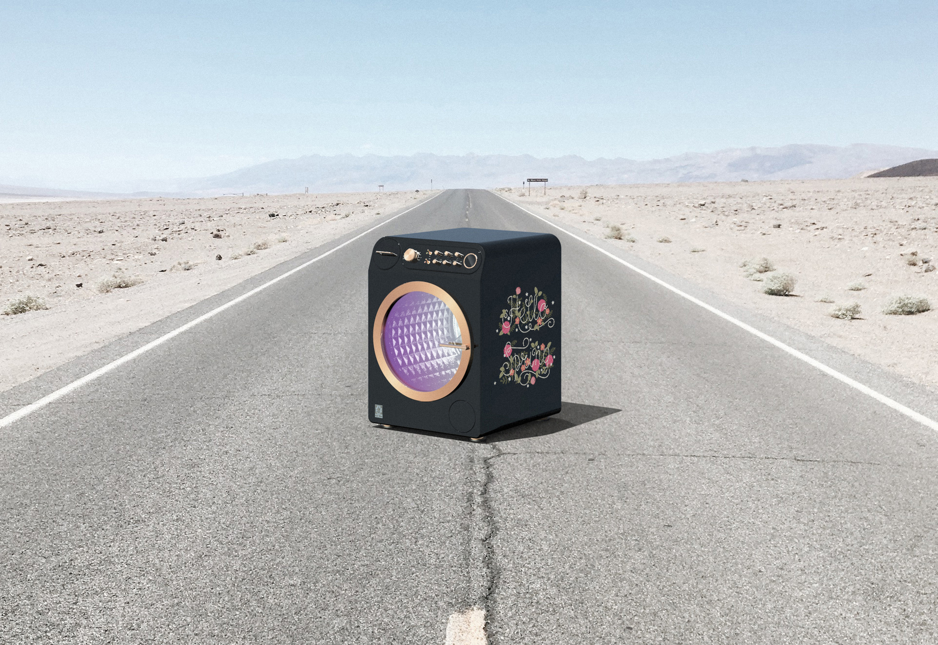 Pink，Washing machine，Lovely drum，