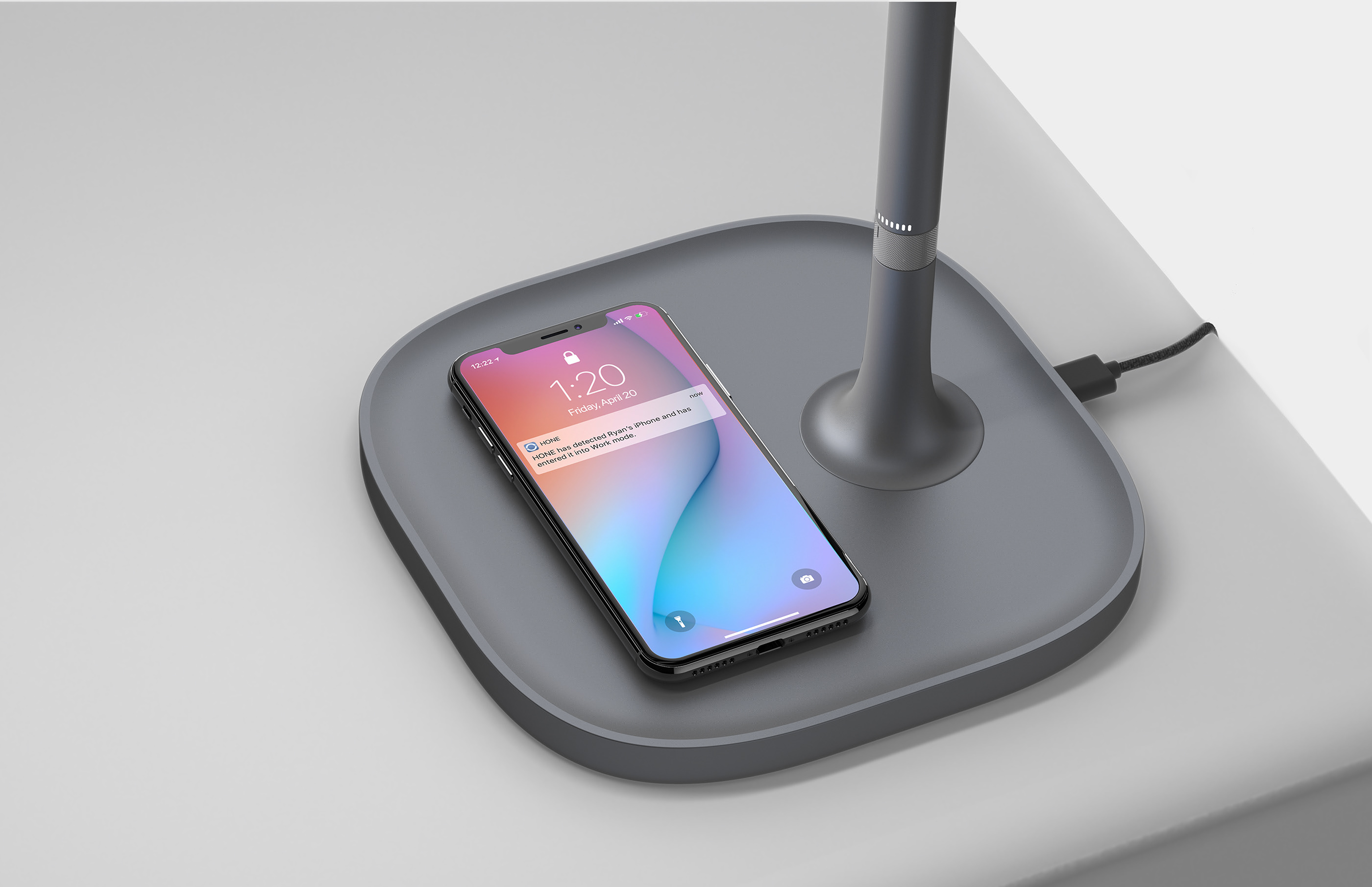 black，Wireless charging desk lamp，Hone，