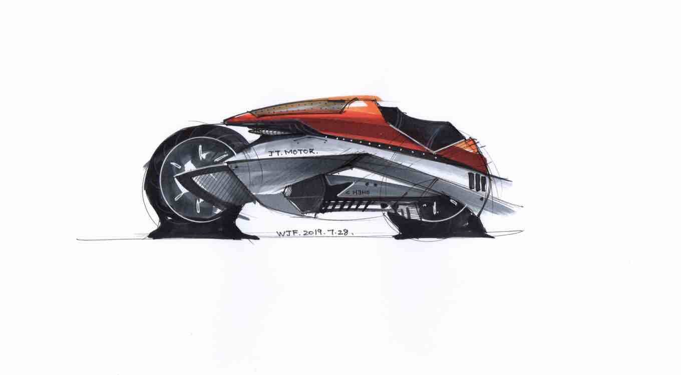 industrial design，marker pen，conceptual design，Hand drawn car，
