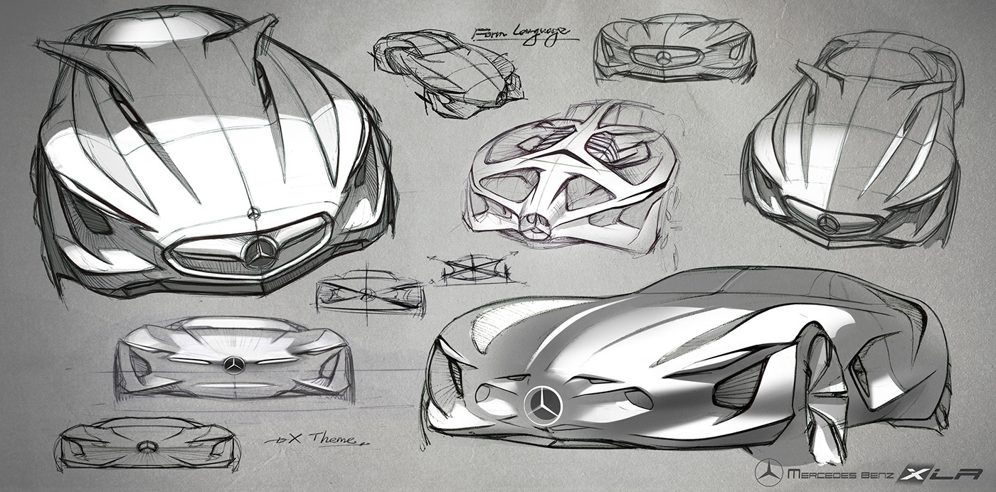 Automatic design，Hand drawn，Render，scene，Concept sports car，