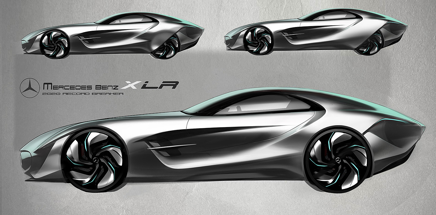 Automatic design，Hand drawn，Render，scene，Concept sports car，