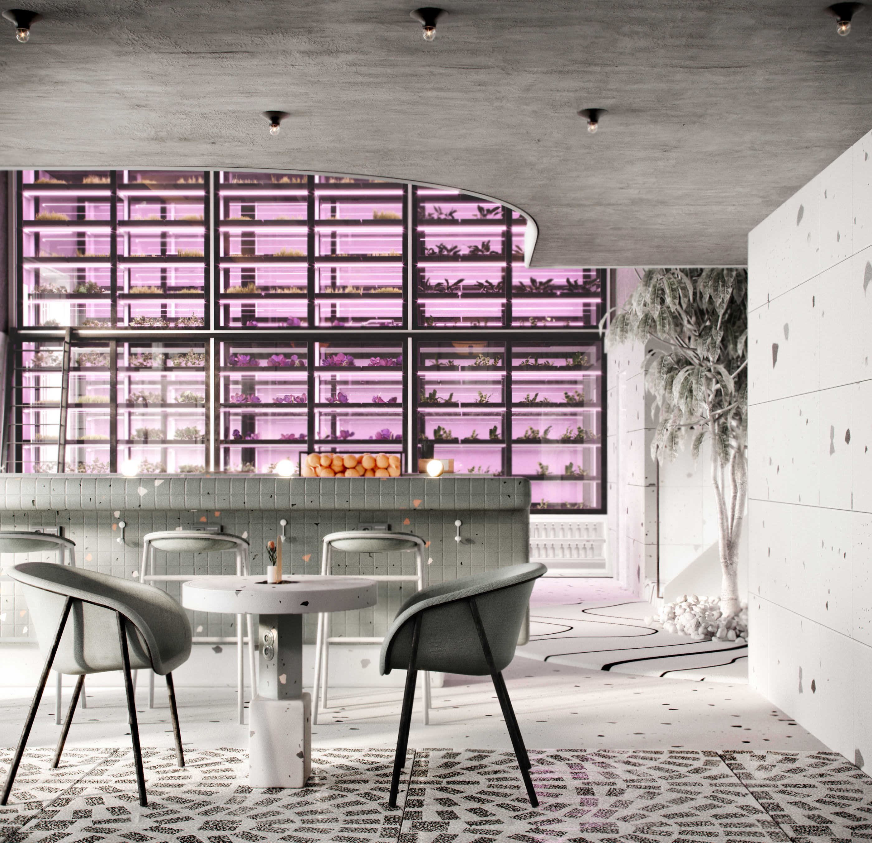 Interior design，Ecological Restaurant，Hydroponic Restaurant，