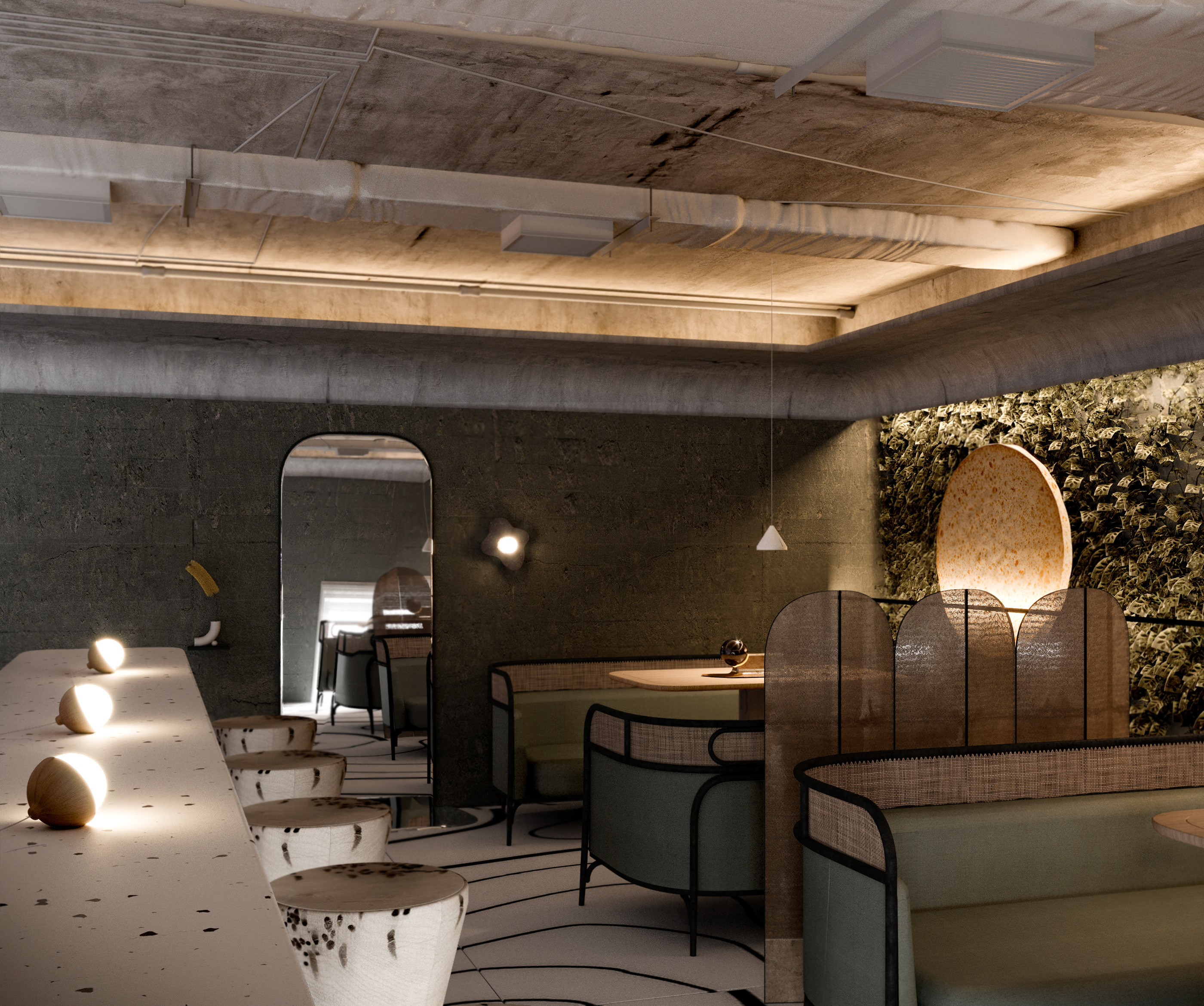 Interior design，Ecological Restaurant，Hydroponic Restaurant，