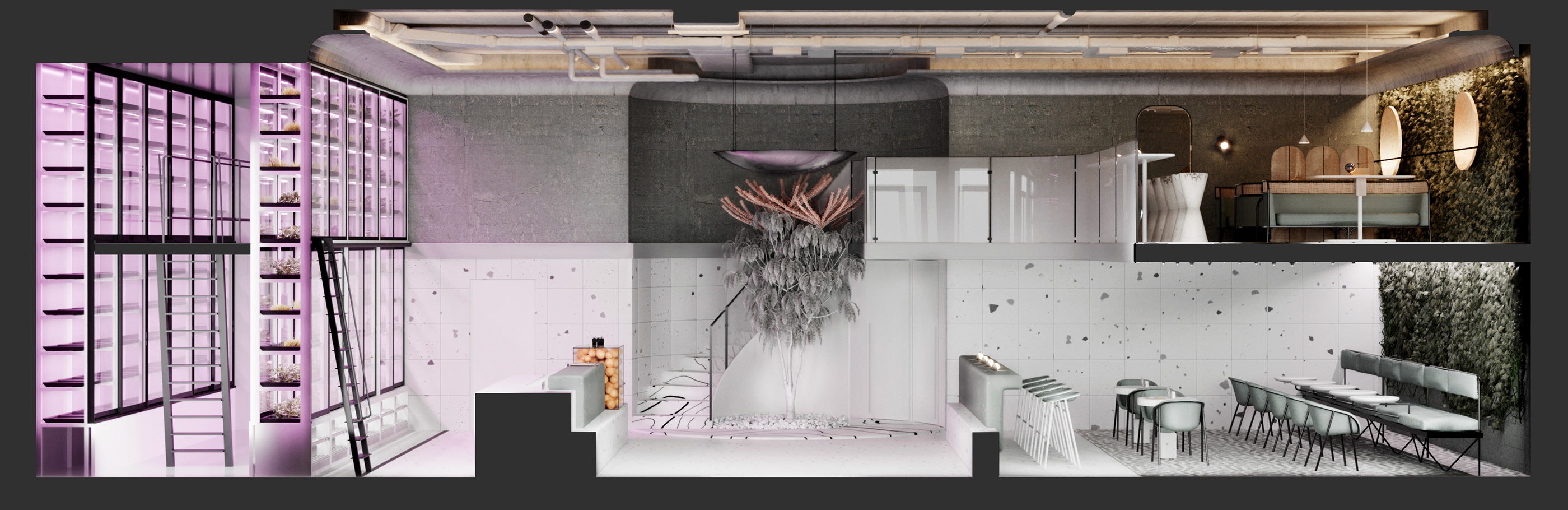 Interior design，Ecological Restaurant，Hydroponic Restaurant，