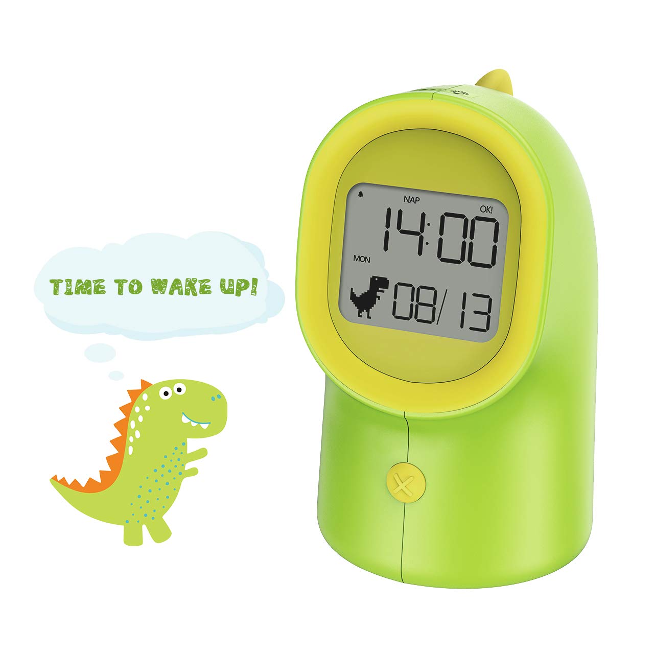 Dinosaur Alarm Clock，2019 red dot product design award，Honourable mention，dinosaur，green，time，alarm clock，