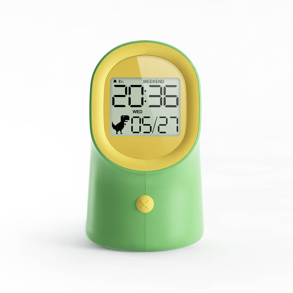 Dinosaur Alarm Clock，2019 red dot product design award，Honourable mention，dinosaur，green，time，alarm clock，