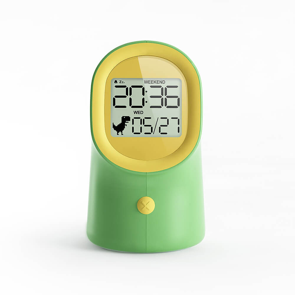 Dinosaur Alarm Clock，2019 red dot product design award，Honourable mention，dinosaur，green，time，alarm clock，