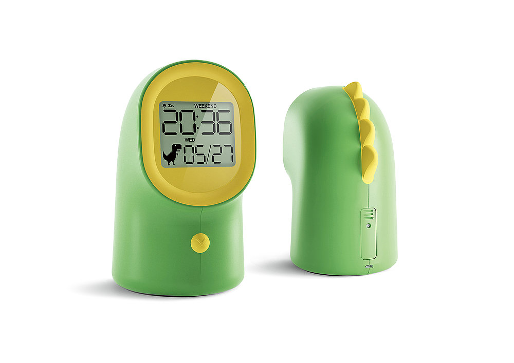 Dinosaur Alarm Clock，2019 red dot product design award，Honourable mention，dinosaur，green，time，alarm clock，