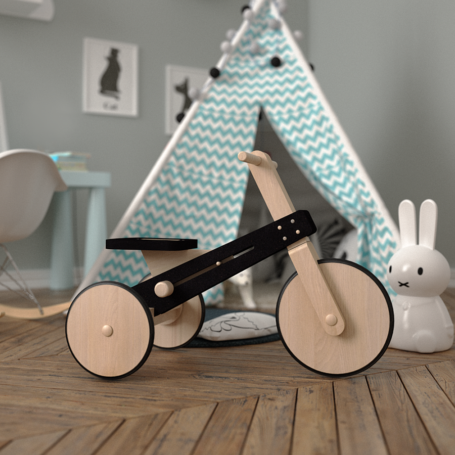 玩具，儿童，三轮车，木质，Honourable mention，2019红点产品设计大奖，BOO TRICYCLE.2，