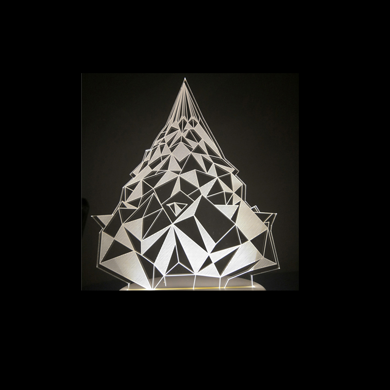 3d，Night light，christmas tree，Geometric Aesthetics，