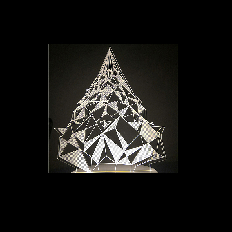 3d，Night light，christmas tree，Geometric Aesthetics，