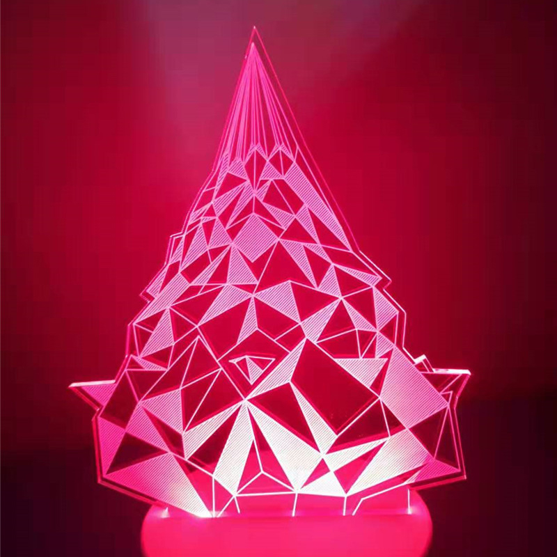 3d，Night light，christmas tree，Geometric Aesthetics，