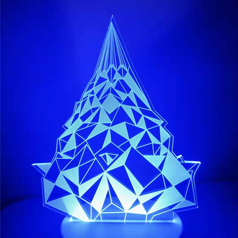 3d，Night light，christmas tree，Geometric Aesthetics，