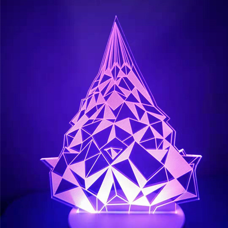 3d，Night light，christmas tree，Geometric Aesthetics，