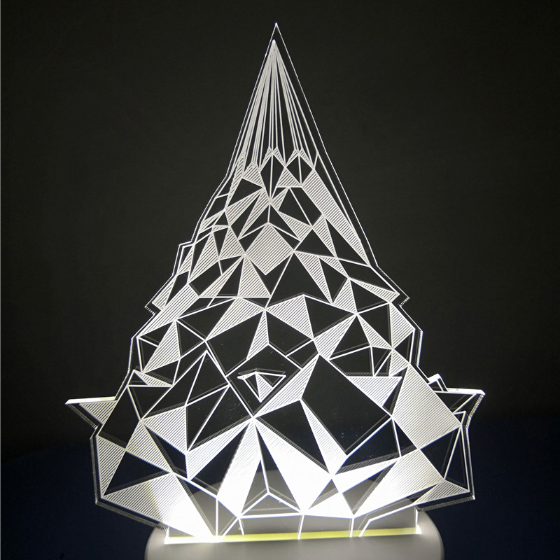 3d，Night light，christmas tree，Geometric Aesthetics，