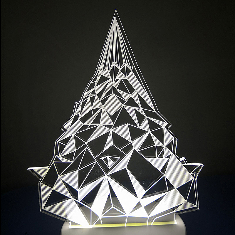 3d，Night light，christmas tree，Geometric Aesthetics，