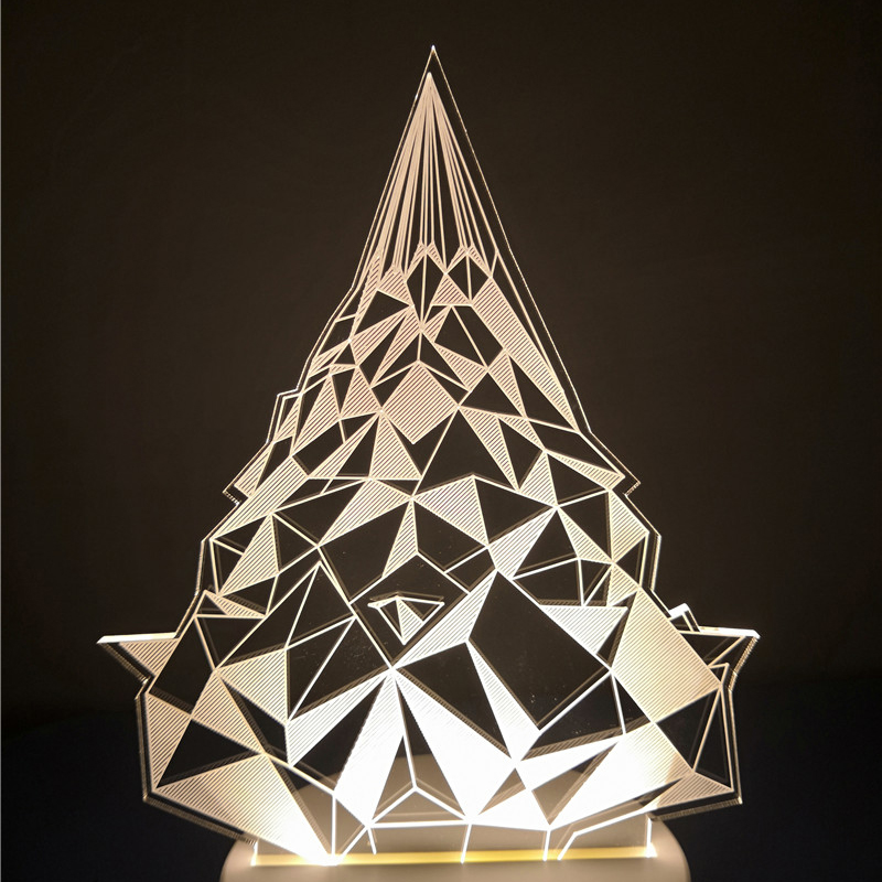 3d，Night light，christmas tree，Geometric Aesthetics，