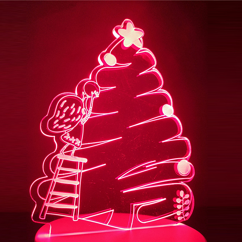 3d，christmas tree，Cartoon，Night light，