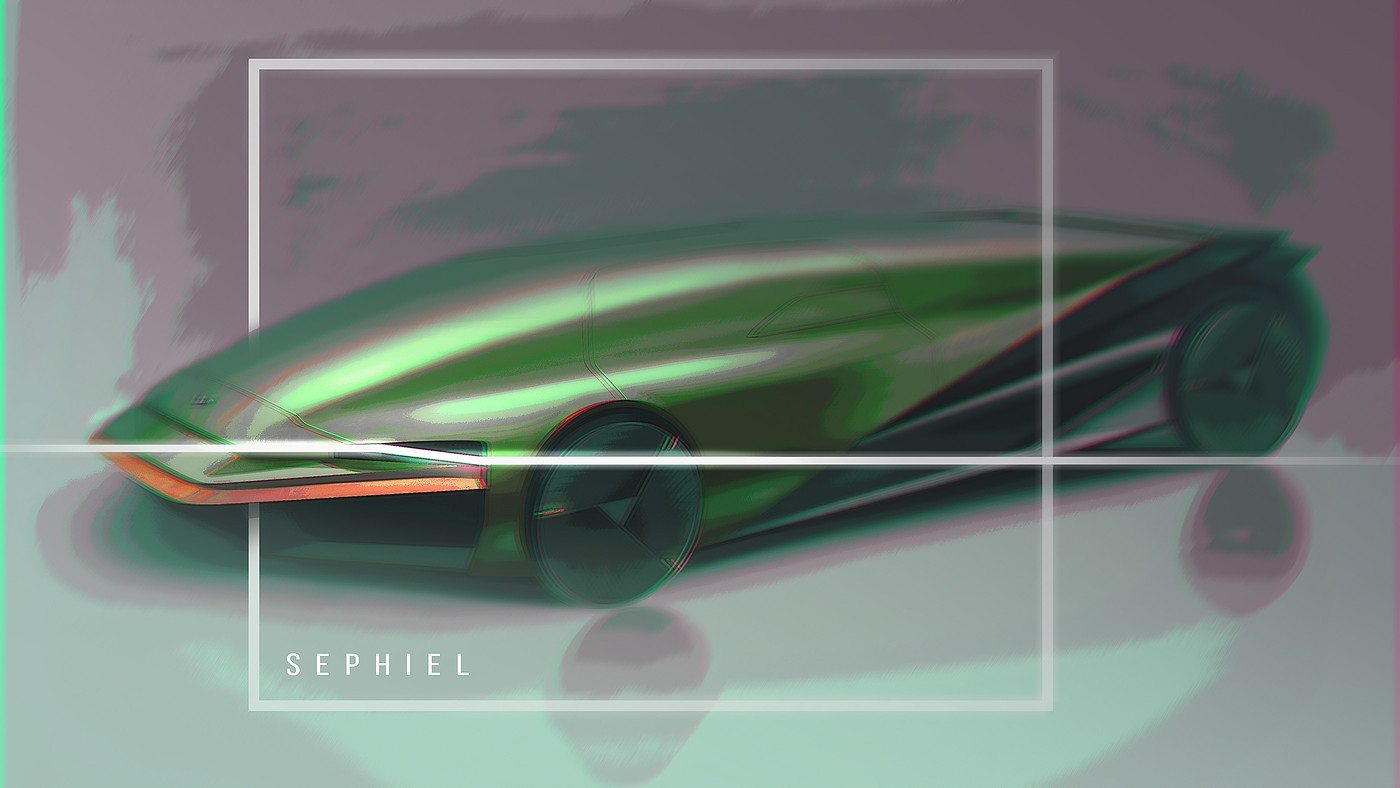 green，Hand drawn car，Sephiel，