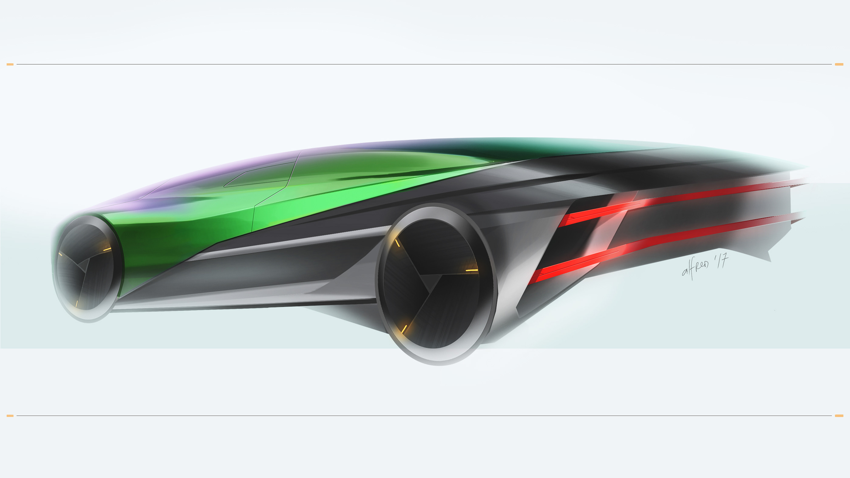 green，Hand drawn car，Sephiel，