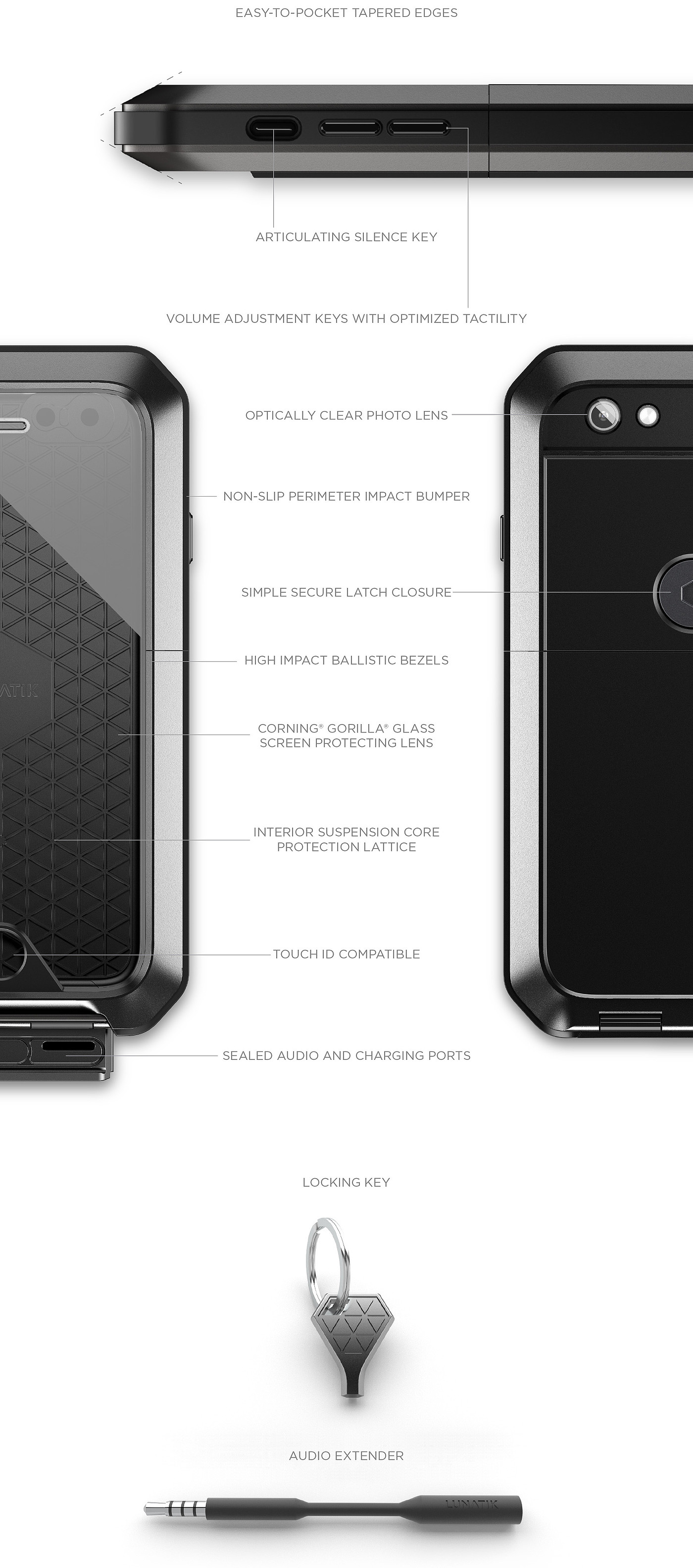 black，Mobile phone shell，lunatik，