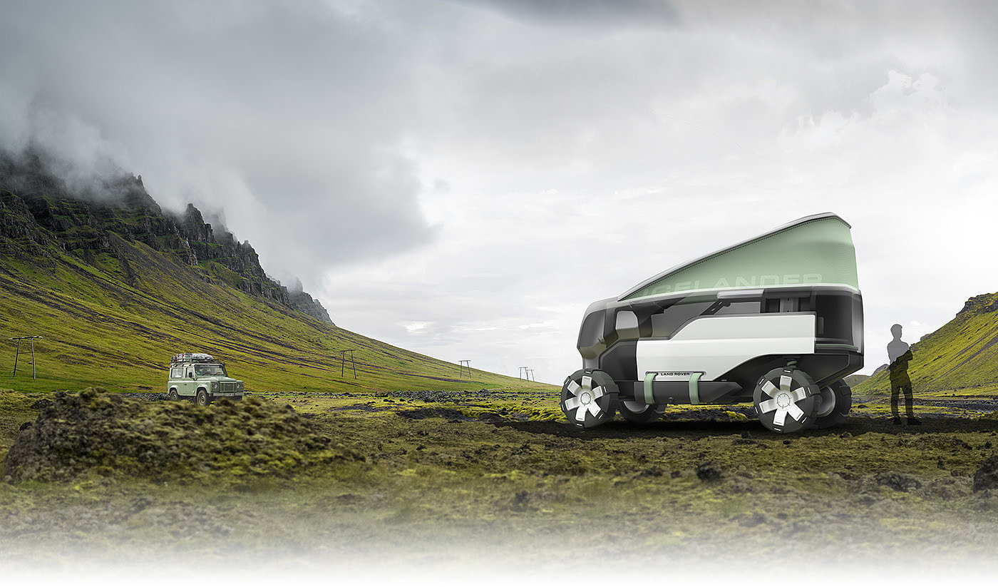 项目设计，半自动化，冰岛，车，路虎，